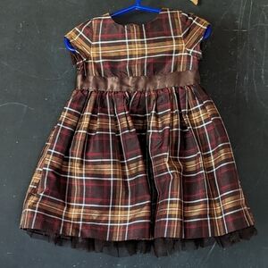 Crazy 8 Dressy Dress Toddler Girls 12-18 months Brown Plaid